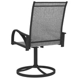 Garden Chair Set of 2 Grey Textilene, Powder-Coated Steel Medium 312167