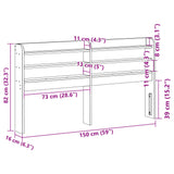 Headboard with Shelves Wax Brown 140 cm Solid Wood Pine 850952