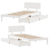 Bed Frame with Drawers without Mattress White 75x190 cm Small Single 3301969