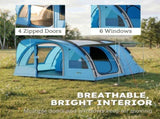 4 Person Easy Setup Family Camping Tent with 2 Rooms, Waterproof Tunnel Tent w/ Sewn In Groundsheet, T3398P554305