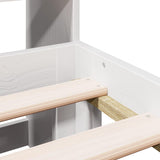 ZNTS Bookcase Bed without Mattress White 160x200cm Solid Wood Pine 3322697