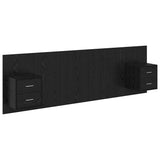Headboard with Cabinet 3 pcs Black Oak Engineered Wood 3416257