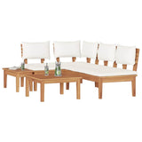 Garden Sofa Set 4 pcs Brown and Cream 3356864