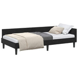 Corner Bed Frame with Headboard Black 80 cm x 200 cm Velvet 42016139