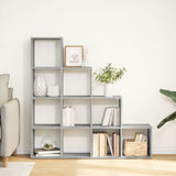 Room Divider Bookcase 4-Tier Grey Sonoma 131.5x29x131.5 cm Engineered Wood 857972