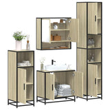 ZNTS 4 Piece Bathroom Furniture Set Sonoma Oak Engineered Wood 3301216