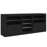 Sideboard with LED Lights Black 181.5x37x67 cm 3209038