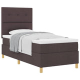 Box Spring Bed with Headboard Dark brown 100 x 200 cm Fabric 3339598