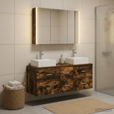 Bathroom Furniture Set 4 pcs Smoked Oak 3406827