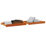 Day Bed Drawers 2 pcs Wax Brown Solid Wood Pine 844134
