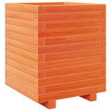 Garden Planter Wax Brown 40x40x49.5 cm Solid Wood Pine 3282511