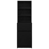 Bedside Cabinet Black 39x35x125 cm Engineered Wood 861311