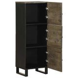 Highboard Black 40x33x110 cm Solid Wood Mango 4017713
