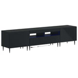 3 Piece LED TV Cabinet Black Engineered Wood 3416676