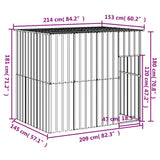 Dog House with Roof Anthracite 214x153x181 cm Galvanised Steel 172371