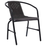 Garden Dining Set 9 pcs Black Powder-Coated Steel 3379386