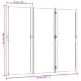 3-Panel Room Divider Light Grey 210x180 cm 4003355