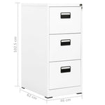 ZNTS Filing Cabinet White 46x62x102.5 cm Steel 336274