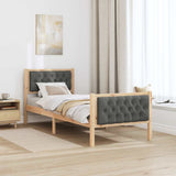 Bed Frame with Headboard Dark Grey 75 x 190 cm Solid Pine Wood 878440