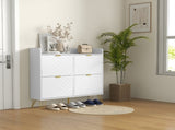 Narrow Shoe Storage Cabinet, Slim Shoe Cupboard with 4 Flip Drawers, Adjustable Shelf, Shoe Rack for T3398P378000