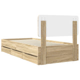 Bed Frame with Drawer Sonoma Oak 90 x 200 cm Engineered Wood 3412222