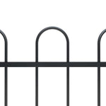 Garden Fence with Hoop Top Steel 181x150 cm Black 144932