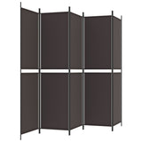 6-Panel Room Divider Brown 300x220 cm Fabric 350255