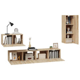 4 Piece TV Cabinet Set Sonoma Oak Engineered Wood 3114336