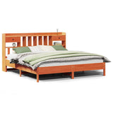 Bookcase Bed without Mattress Wax Brown 200x200 cm Solid Wood Pine 3322899
