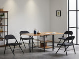 4pcs Elegant Foldable Iron & PVC Chairs for Convention & Exhibition Black 41844164