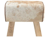Bench 40 x 30 x 45 cm Real Leather Brown and White 42042100
