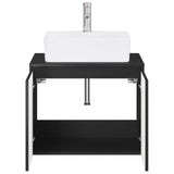 Bathroom Furniture Set Black Engineered Wood 3404321