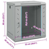 Network Cabinet with Storage Grey 53 x 45 x 60 cm Steel 42017657