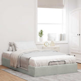 Ottoman Bed Frame No Mattress Light Grey Double Velvet 3311000