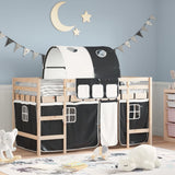 Kids' Loft Bed with Tunnel without Mattress White&Black 90x200cm 3206991