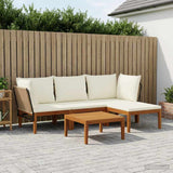 5 pcs Solid Acacia Wood & Rope Natural 3407765