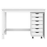 Desk and Rolling Cabinet Set MOSS 2 pcs White 3438786