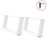 Coffee Table Legs U-Shaped 2 pcs White 70x cm Steel 4012753