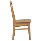 Dining Chair 2 pcs Natural Solid Rubber Wood 42020495