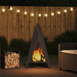 Fire Pit Black 58 x 40 x 100 cm Steel 858916