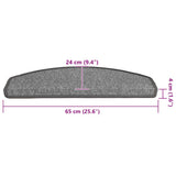 Stair Mats 30 pcs 65x24x4 cm Dark Grey Half Round Large 3365750