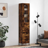 Highboard Smoked Oak 34,5x34x180 cm Engineered Wood 3199246
