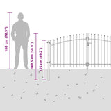 Double Gate with Lock Woerden Grey 299.5 x 149.5 cm Steel 42008845