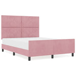 ZNTS Bed Frame Pink 140x200 cm Velvet 3345016
