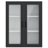 Wall Glass Cabinet PORTO Black 80 x 31 x 100 cm Engineered Wood 885506