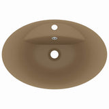 146941 Luxury Basin Overflow Oval Matt Cream 58,5x39 cm Ceramic