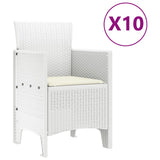 Garden Dining Set 11 pcs White Poly rattan and Steel 3378766