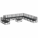 Garden Sofa Set with Cushion Black Aluminium 3378887