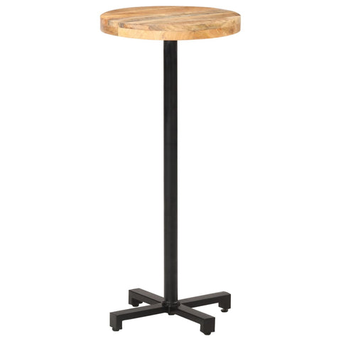 ZNTS Bar Table Round Ø50x110 cm Rough Mango Wood 320271