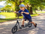 Kids Scooter Kick Scooter with 12" EVA Tyres, Rear Brake, Big Wheels Scooter for 5-12 Years Old, T3398P348517
